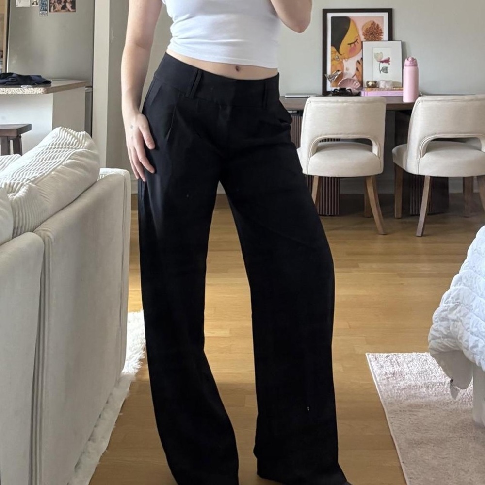 Princess Polly Black High-Waist Wide-Leg Trousers